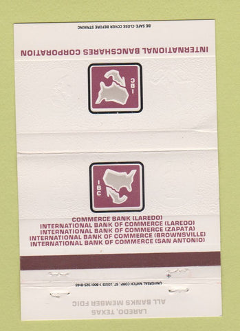 Matchbook Cover - International Bancshares Corp Laredo Zapata TX 40 Strike