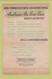 Matchbook Cover - Andrews Air Force Base Washington DC 40 Strike