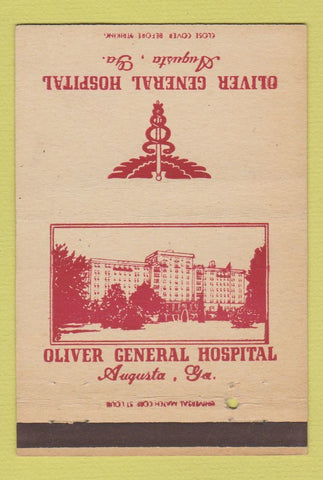 Matchbook Cover - Oliver General Hospital Augusta GA Military 40 Strike