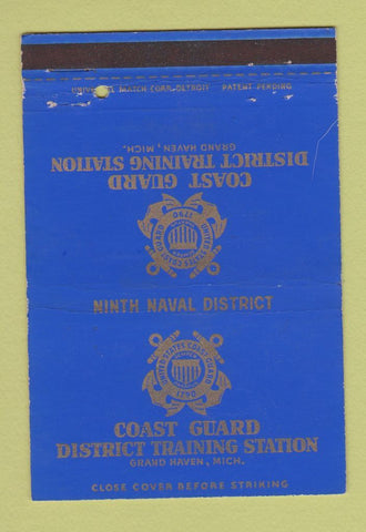 Matchbook Cover - Coast Guard District Training Station Grand Haven MI 40 Strike