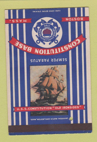 Matchbook Cover - USS Constitution Base Boston MA Old Ironsides 40 Strike