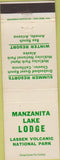 Matchbook Cover - Manzanita Lake Lodge Lassen Volcanic Park