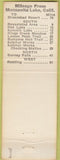 Matchbook Cover - Manzanita Lake Lodge Lassen Volcanic Park