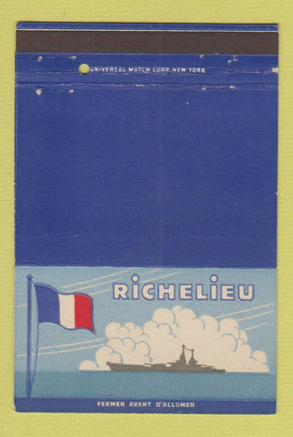 Matchbook Cover - Richelieu Military postcard 40 Strike