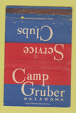 Matchbook Cover - Camp Gruber OK military WORN WWII 40 Strike