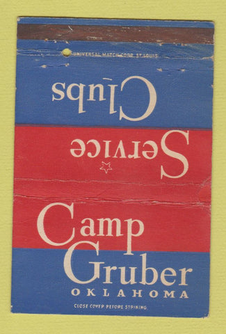 Matchbook Cover - Camp Gruber OK military WORN WWII 40 Strike