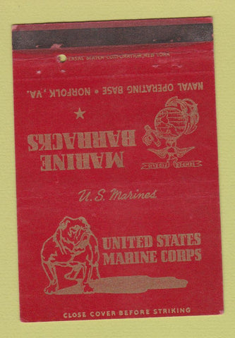 Matchbook Cover - United States Marines Corps Norfolk VA WEAR 40 Strike