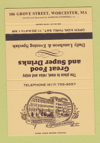 Matchbook Cover - North Works Eatery Worcester MA 40 Strike