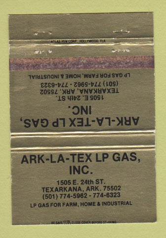 Matchbook Cover - Ark La Tex LP Gas Propane Texarkana AR WORN 40 Strike
