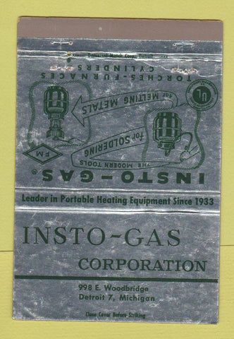 Matchbook Cover - Insto Gas Propane Detroit MI WEAR 40 Strike