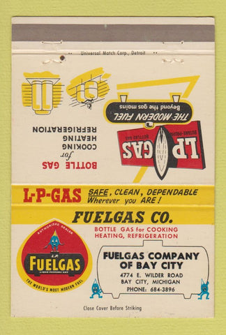 Matchbook Cover - Fuelgas Propane Bay City MI 40 Strike