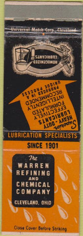 Matchbook Cover - Warren Refining Chemical Co Cleveland OH