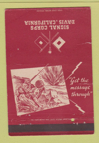 Matchbook Cover - Signal Corps Davis CA Military WORN 40 Strike