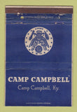 Matchbook Cover - Camp Campbell KY US Army WORN POOR BACK 40 Strike