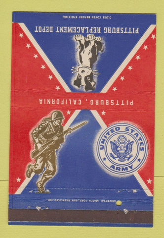 Matchbook Cover - Pittsburg Replacement Depot Army CA 40 Strike