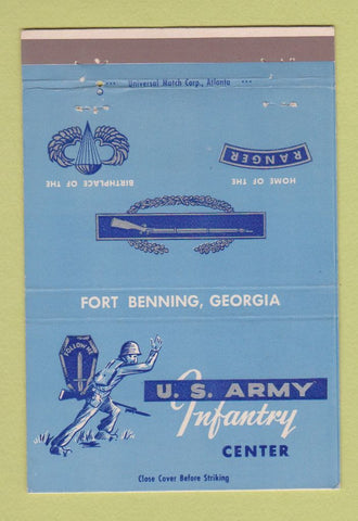 Matchbook Cover - US Army Infantry Center Fort Benning GA WEAR 40 Strike