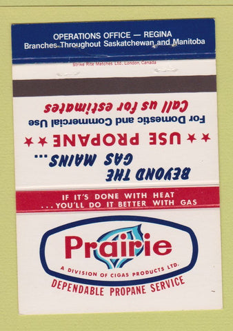 Matchbook Cover - Prairie Propane Regina SK 40 Strike