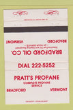 Matchbook Cover - Bradford Oil VT Pratt's Propane WEAR 40 Strike