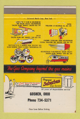 Matchbook Cover - Suburban Propane Goshen OH 40 Strike