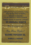 Matchbook Cover - Blevins Popcorn Bee Hive Hybrids Nashville TN 40 Strike