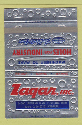 Matchbook Cover - Zagar Machinery Holes Cleveland OH drills jigs 40 Strike