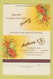 Matchbook Cover - Anthony's Flowers Watertown MA Escort Limo 40 Strike