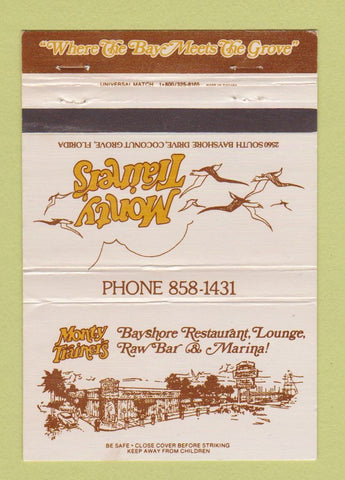 Matchbook Cover - Monty Trainer's Restaurant Coconut Grove FL 40 Strike