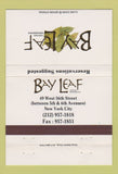 Matchbook Cover - Bay Leaf Indian Brasserie New York City 40 Strike