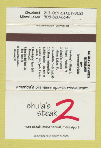 Matchbook Cover - Don Shula's Steak Miami Lakes FL Dolphins Football 40 Strike