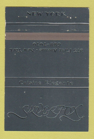 Matchbook Cover - Silverfox New York City restaurant WEAR 40 Strike
