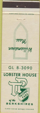 Matchbook Cover - Lobster House of Berkshires Williamstown MA