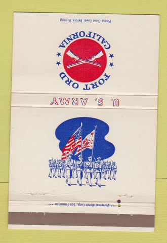 Matchbook Cover - US Army Fort Ord CA 40 Strike