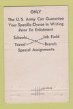 Matchbook Cover - Army Recruiting Edwin Knisley Chillicothe Waverly OH 40 Strike