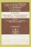 Matchbook Cover - Bevershof Restaurant Antwerp Belgium 40 Strike