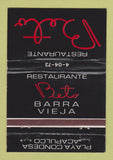 Matchbook Cover - Restaurante Beto Play Condesa Acapulco 40 Strike