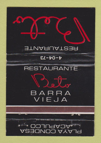 Matchbook Cover - Restaurante Beto Play Condesa Acapulco 40 Strike
