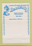 Matchbook Cover - Bennington's Tavern Restaurant Niles Chicago IL 40 Strike