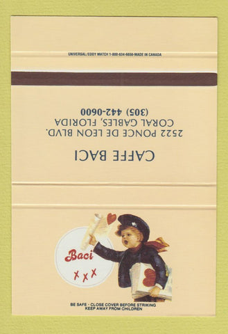 Matchbook Cover - Caffe Baci Coral Gables FL 40 Strike