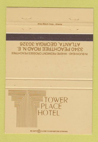 Matchbook Cover - Tower Place Hotel Atlanta GA 40 Strike