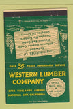 Matchbook Cover - Western Lumber National City CA 40 Strike