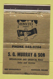 Matchbook Cover - SG Murray Rugs Bangor ME 40 Strike