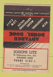 Matchbook Cover - Joseph Litz Advance Match Books Chicago IL 40 Strike