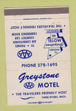 Matchbook Cover - Greystone Motel Three Rivers MI 40 Strike