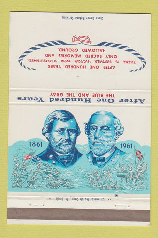 Matchbook Cover - Civil War 100th 1961 Walt's Coins Anaheim CA 40 Strike