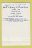 Matchbook Cover - Civil War 100th 1961 Walt's Coins Anaheim CA 40 Strike