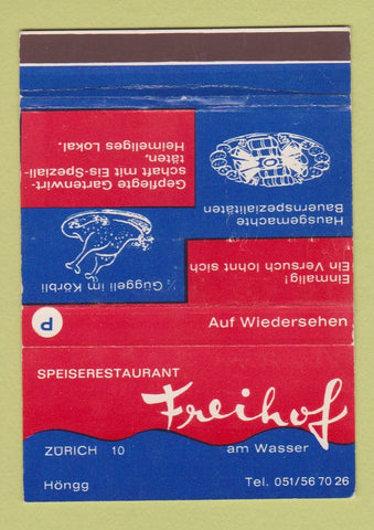 Matchbook Cover - Freihof Restaurant Germany WEAR 40 Strike