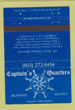 Matchbook Cover - Captain's Quarters Seafood North Myrtle Beach SC 40 Strike