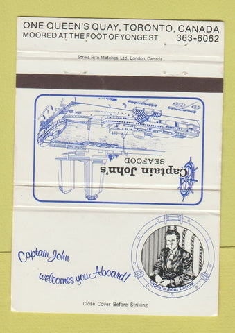 Matchbook Cover - Captain John's Seafood Toronto ON 40 Strike