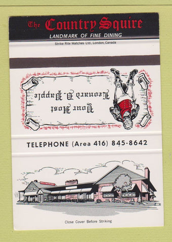 Matchbook Cover - Country Squire Restaurant  Oakville ON SAMPLE 40 Strike