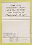 Matchbook Cover - Paradise Restaurant Acapulco Mexico La Condesa Beach 40 Strike